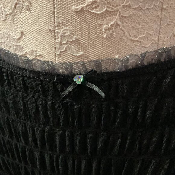 Intimissimi Smocked Mesh Underwear Rainbow Heart Glitter Size N/A Black - Picture 2 of 3